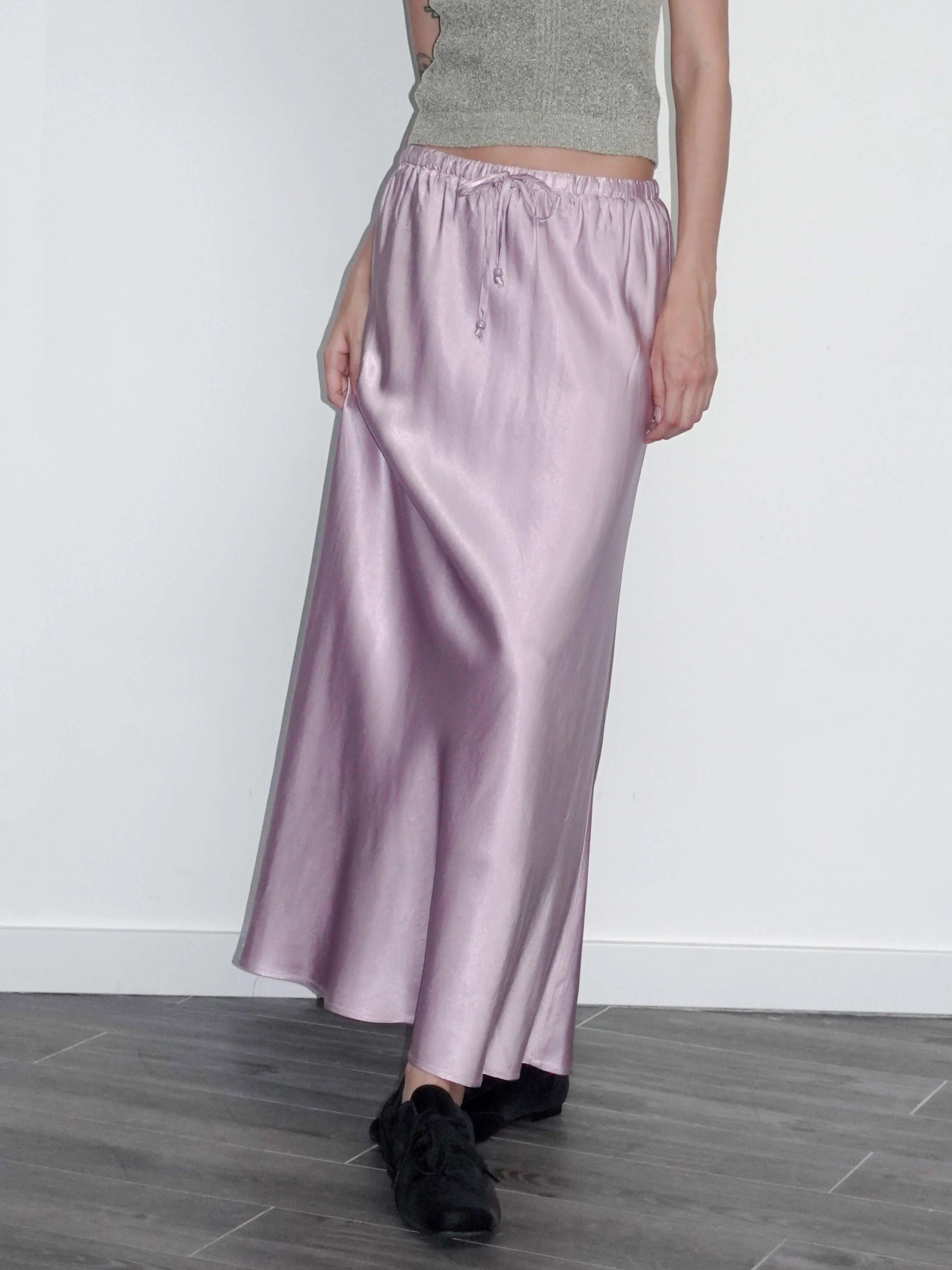 100% Heavyweight Acetate Bias Cut Skirt