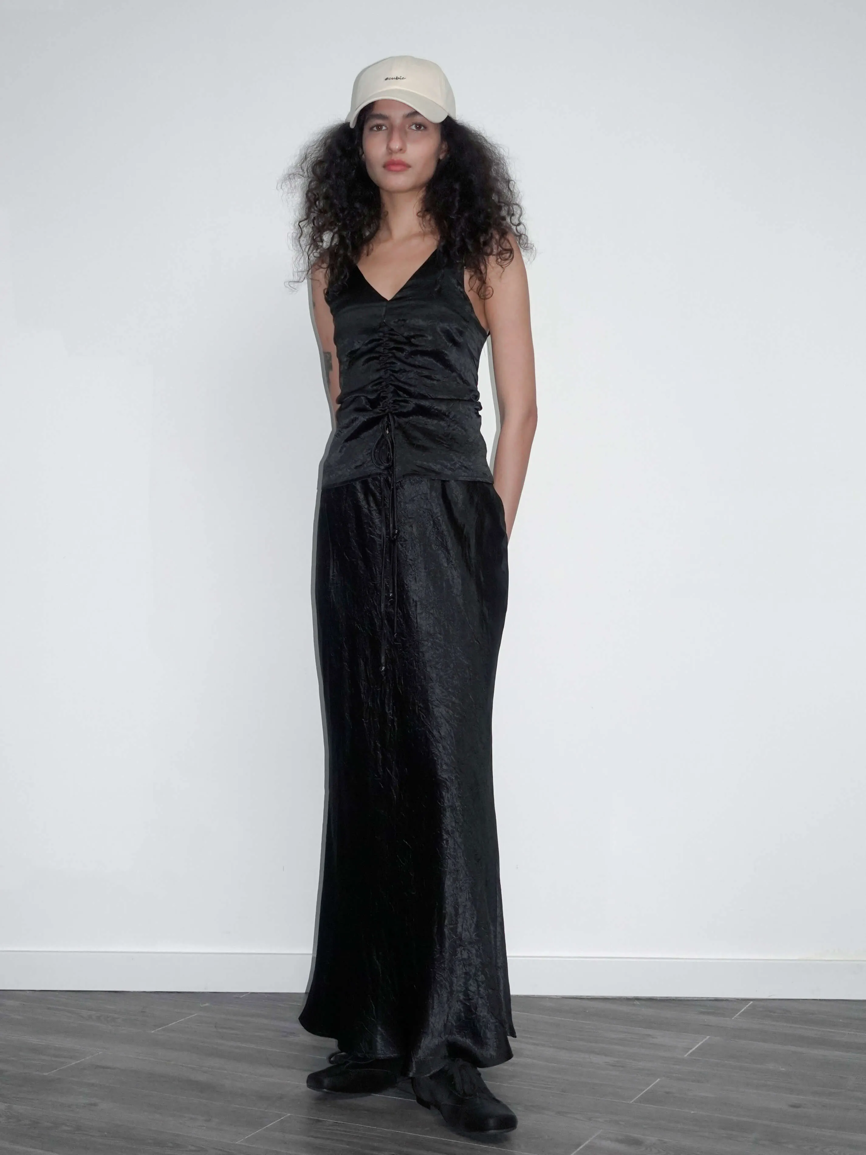 100% Heavyweight Acetate Bias Cut Skirt