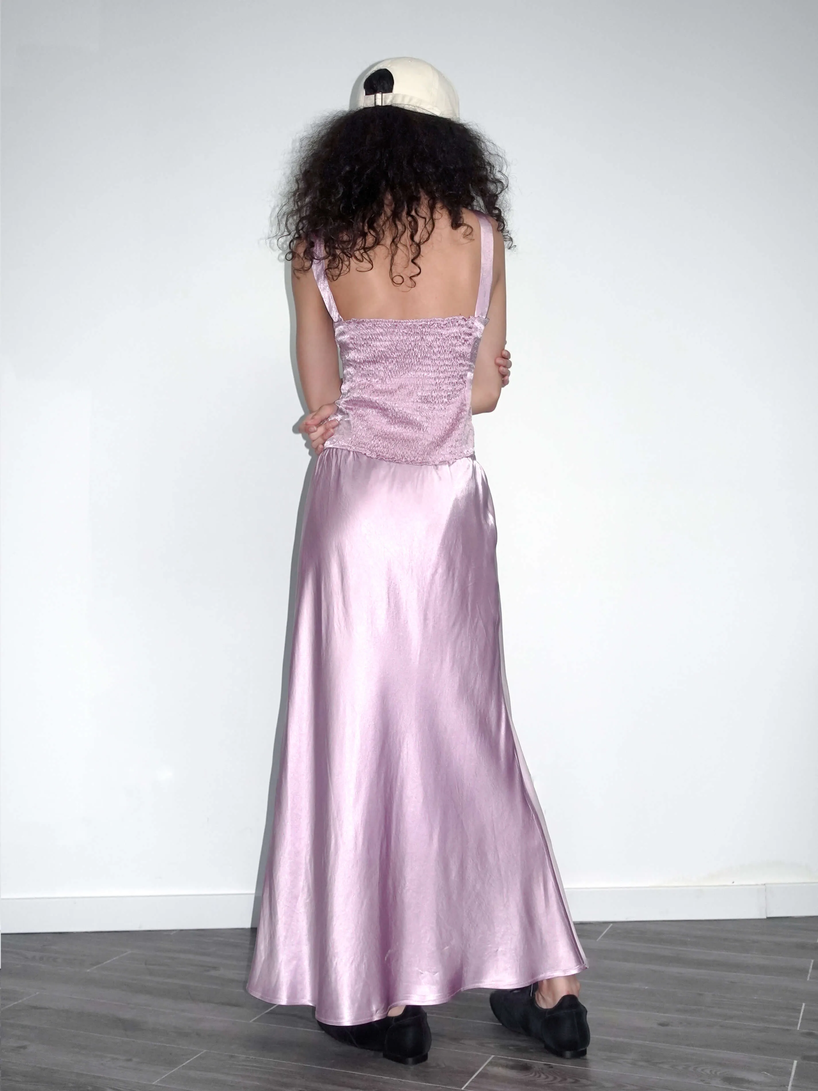 100% Heavyweight Acetate Bias Cut Skirt