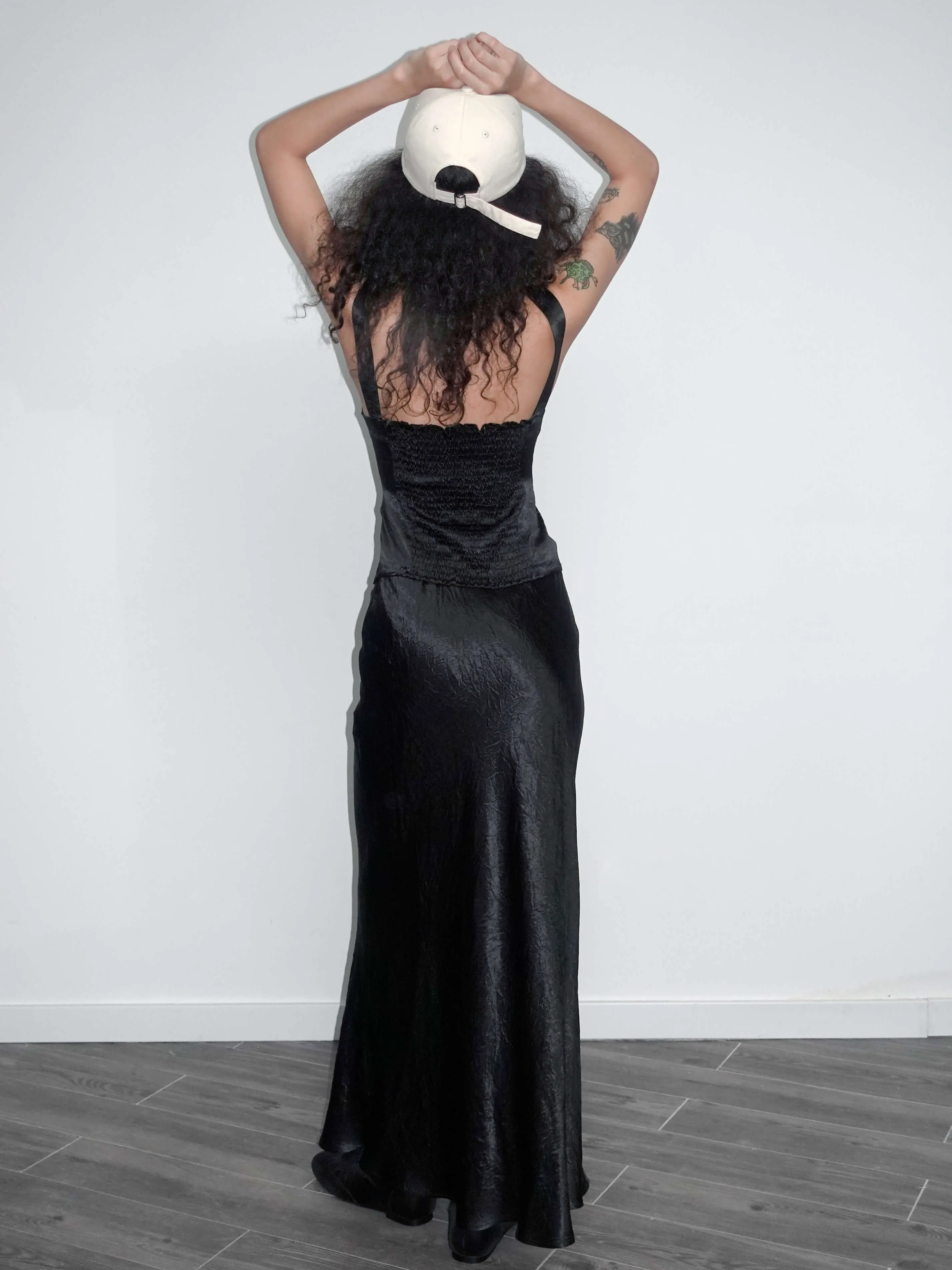 100% Heavyweight Acetate Bias Cut Skirt