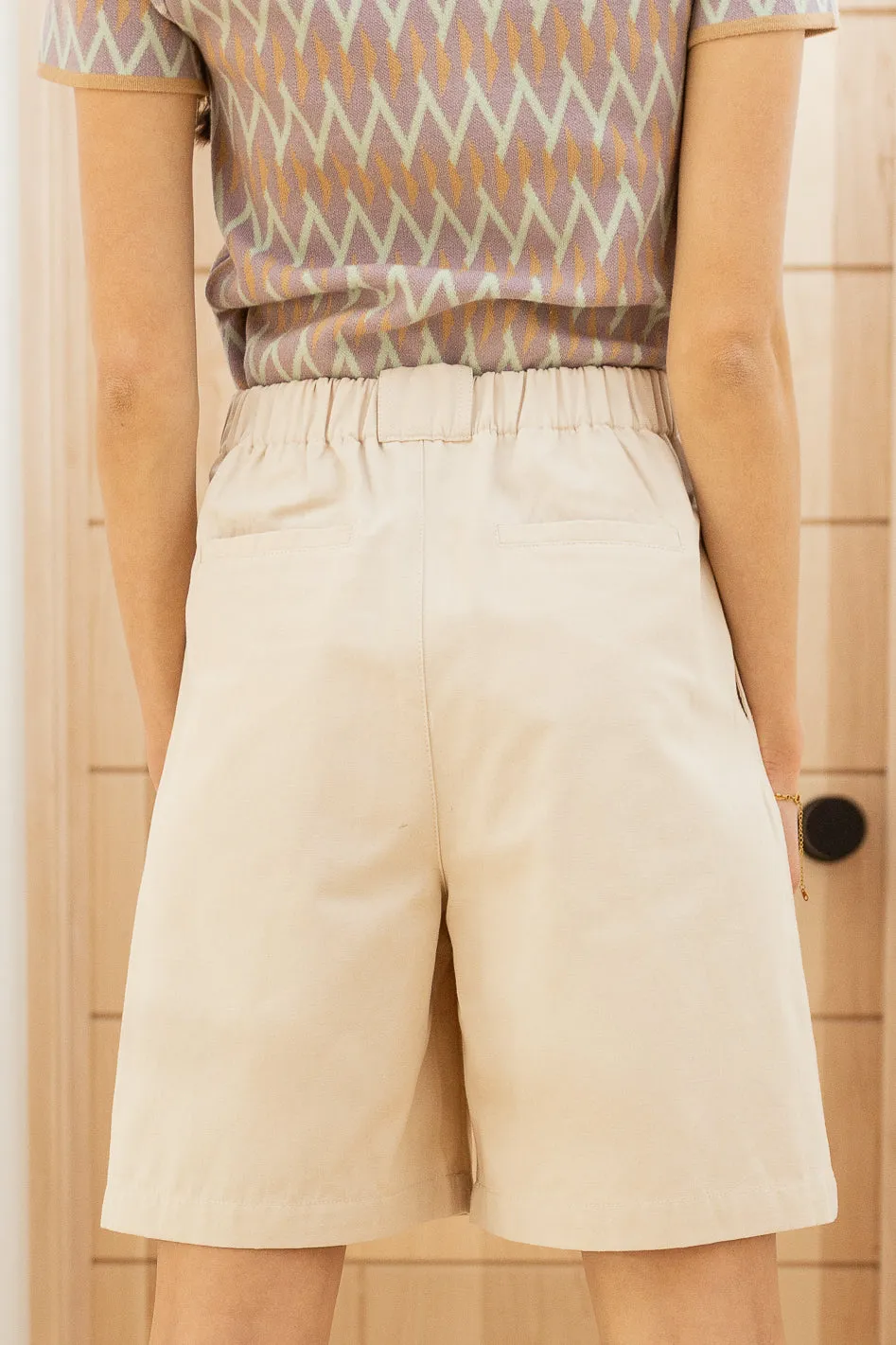 Amelia Bermuda Shorts in Khaki - FINAL SALE