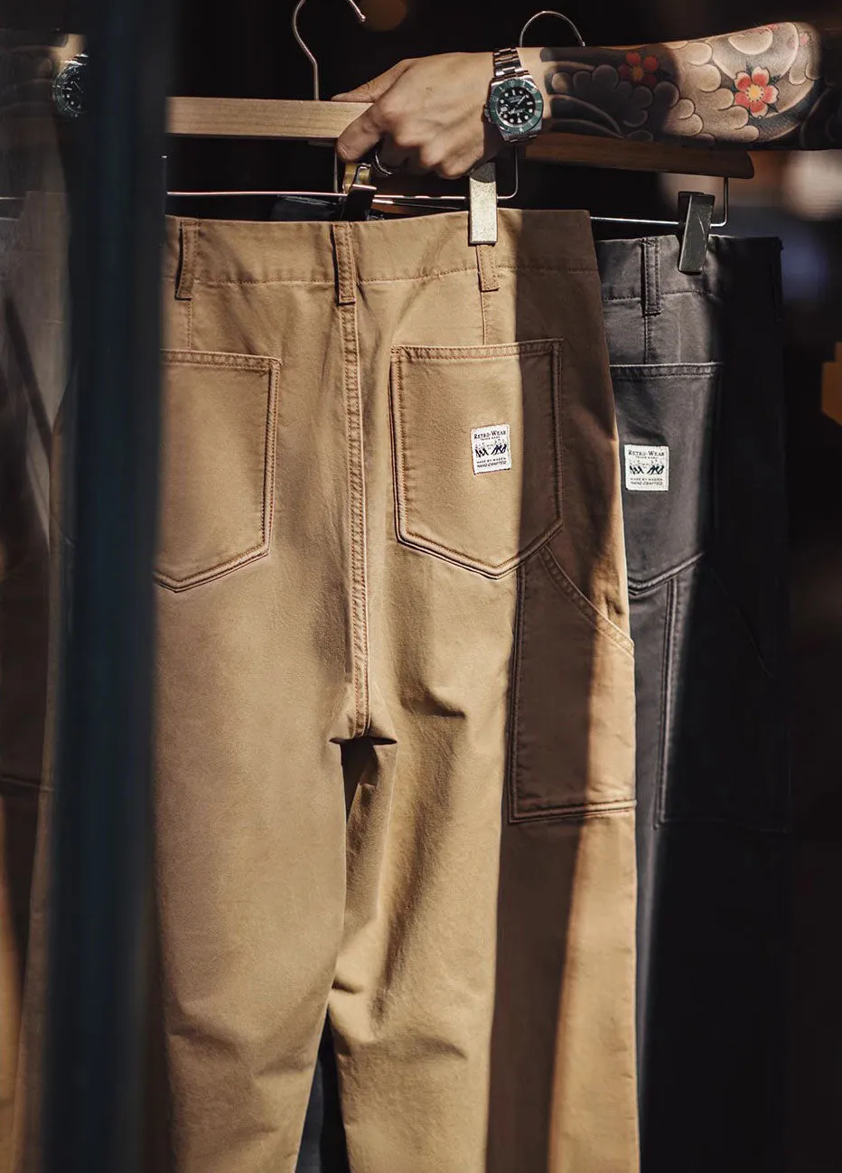 American Retro Workwear Loose Wide-Leg Straight Men's Trousers
