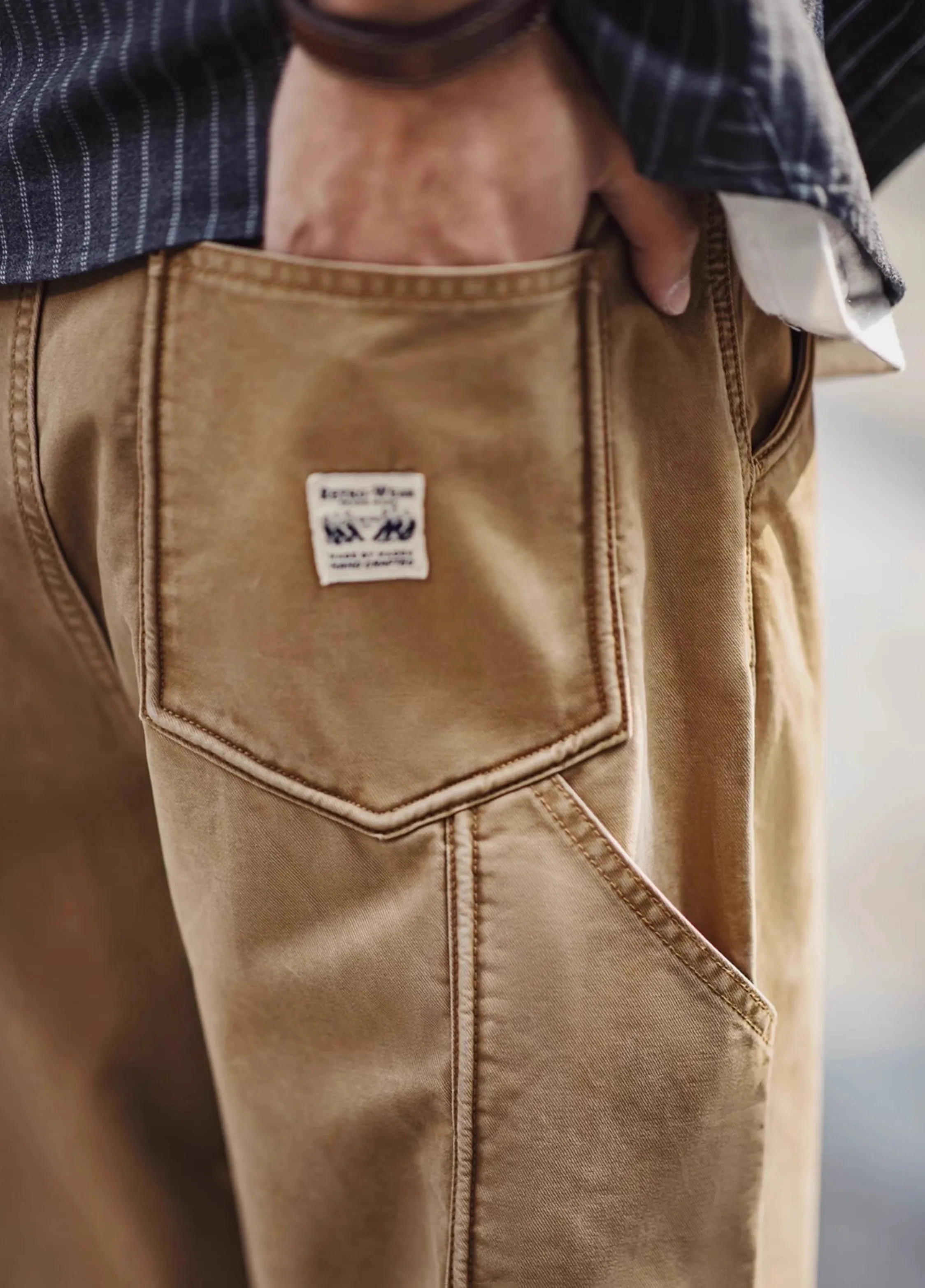 American Retro Workwear Loose Wide-Leg Straight Men's Trousers
