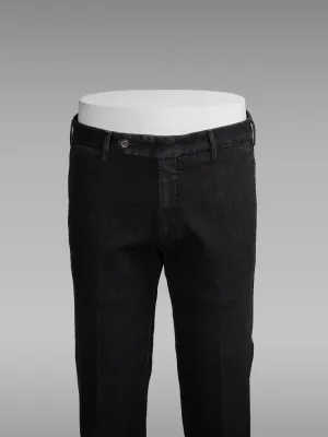 Black denim cotton sport trousers