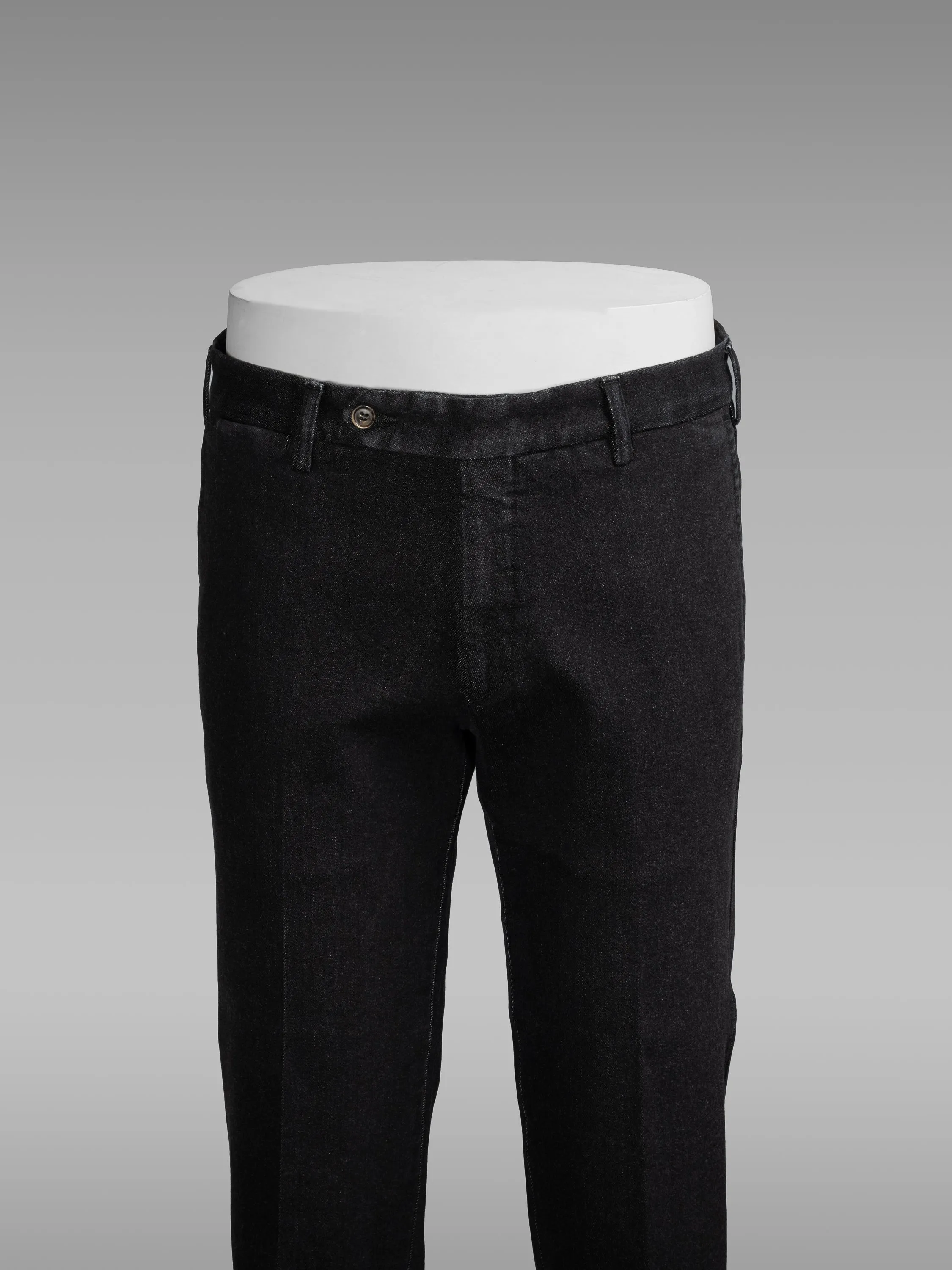 Black denim cotton sport trousers