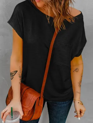 Black T-Shirt with Rhinestone Detail