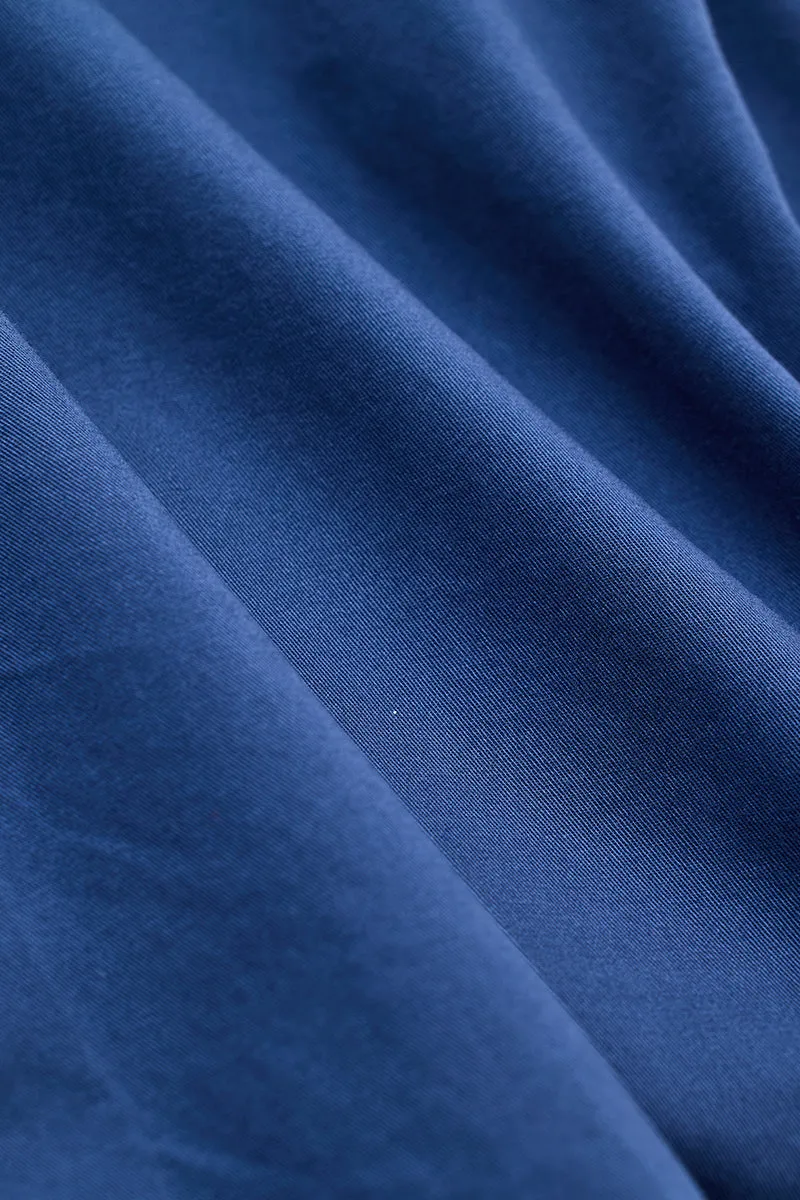 Blue Solid Double Pocket Overshirt