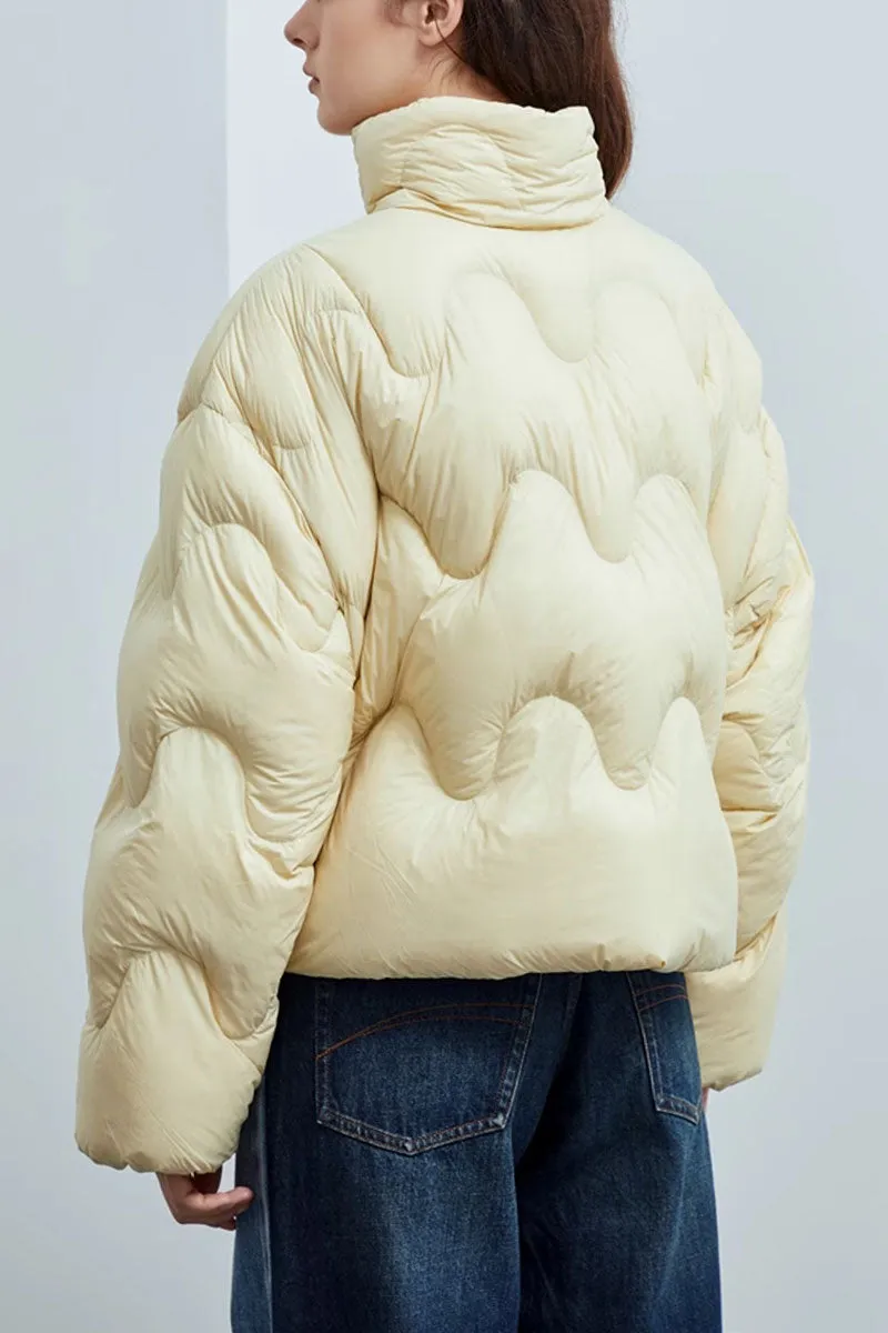 Boxy Quilted Cropped Down Puffer Jacket