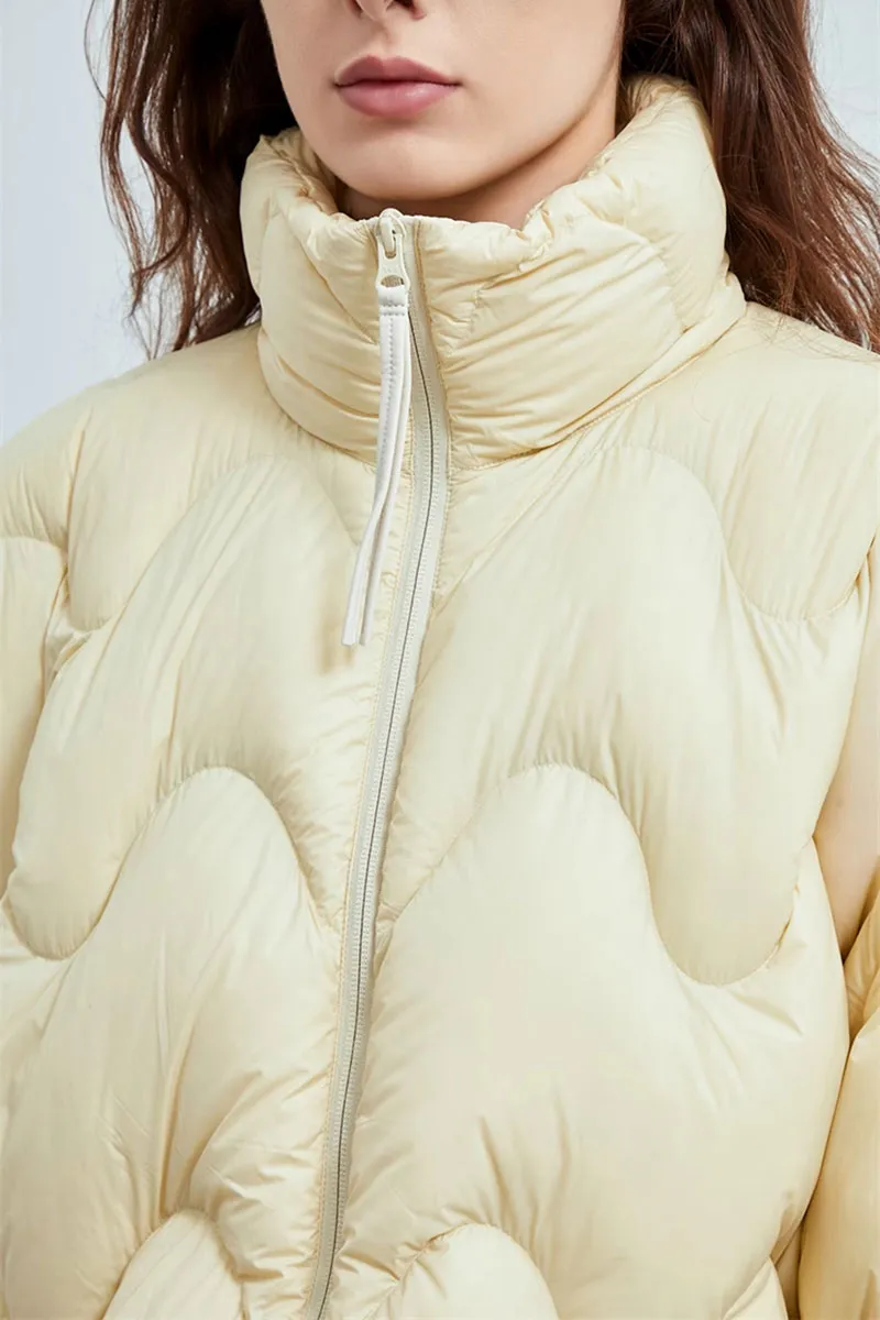 Boxy Quilted Cropped Down Puffer Jacket