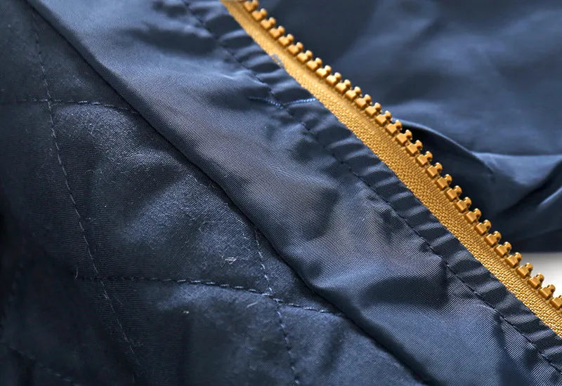 Cartoon embroidered Bomber Jacket for Boys. Navy blue.