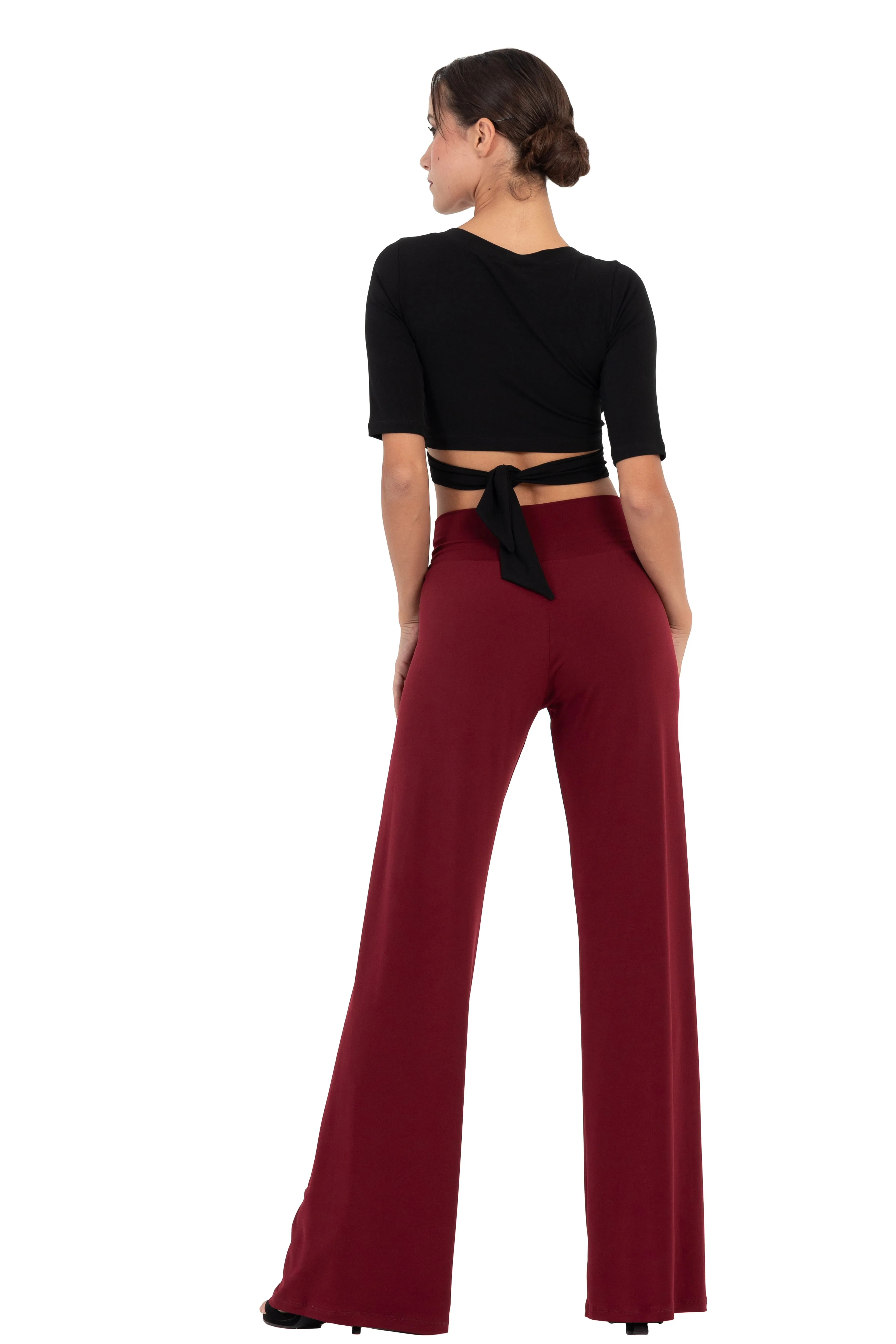 Casual Wide Leg Pants (S) (Olive Green)