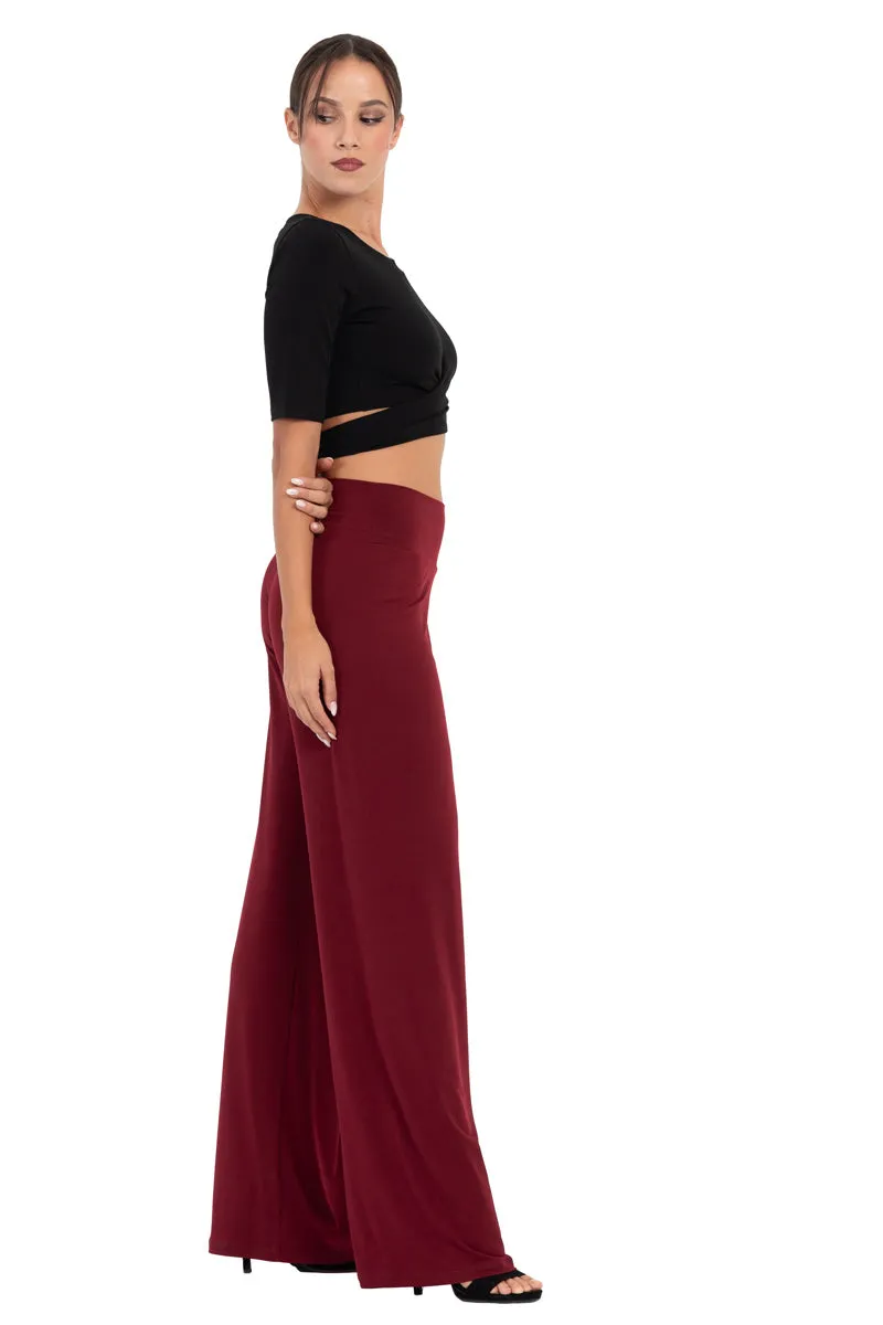 Casual Wide Leg Pants (S) (Olive Green)