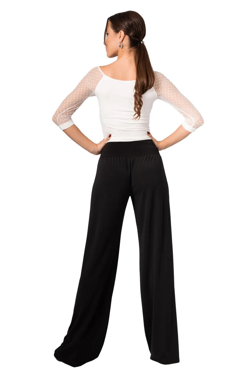 Casual Wide Leg Pants (S) (Olive Green)