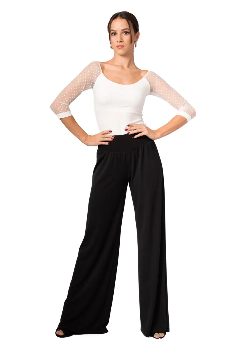 Casual Wide Leg Pants (S) (Olive Green)