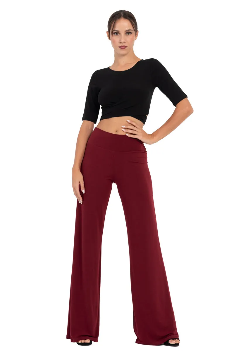 Casual Wide Leg Pants (S) (Olive Green)