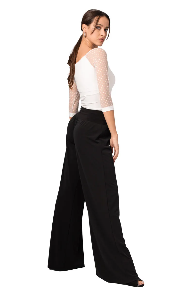 Casual Wide Leg Pants (S) (Olive Green)