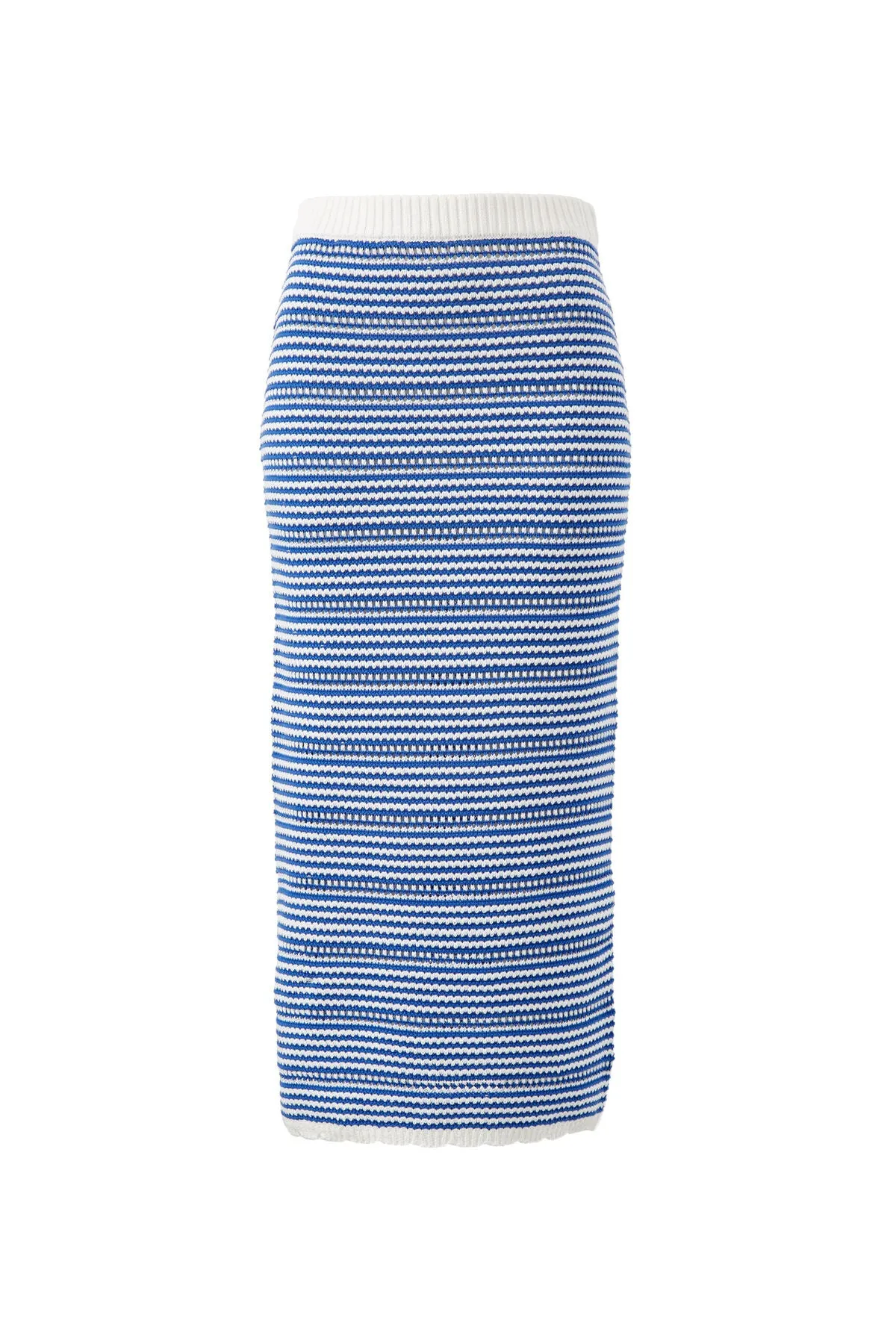Ceres Life Textured Knit Midi Skirt - blue stripe