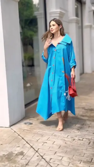 Chic Blue Long Stylish Maxi Dress