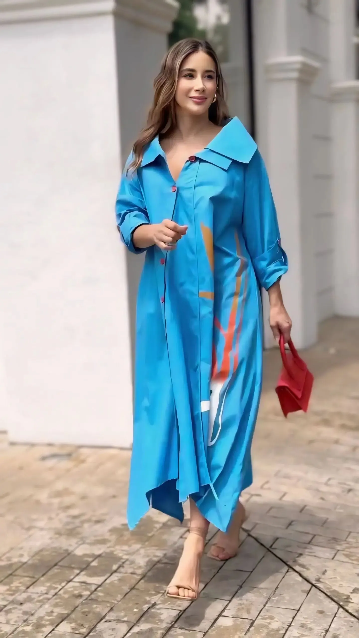 Chic Blue Long Stylish Maxi Dress