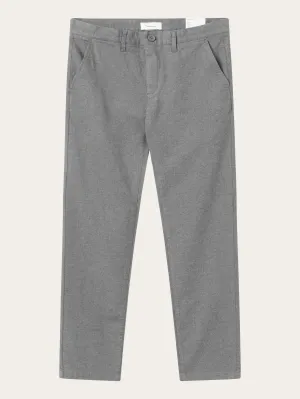 CHUCK regular flannel chino pants - Dark Grey Melange