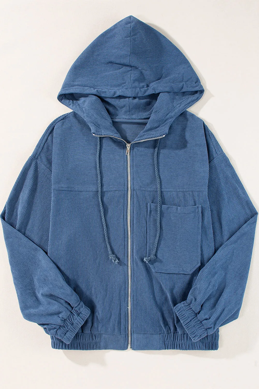 Corduroy Hooded Zip Up Jacket