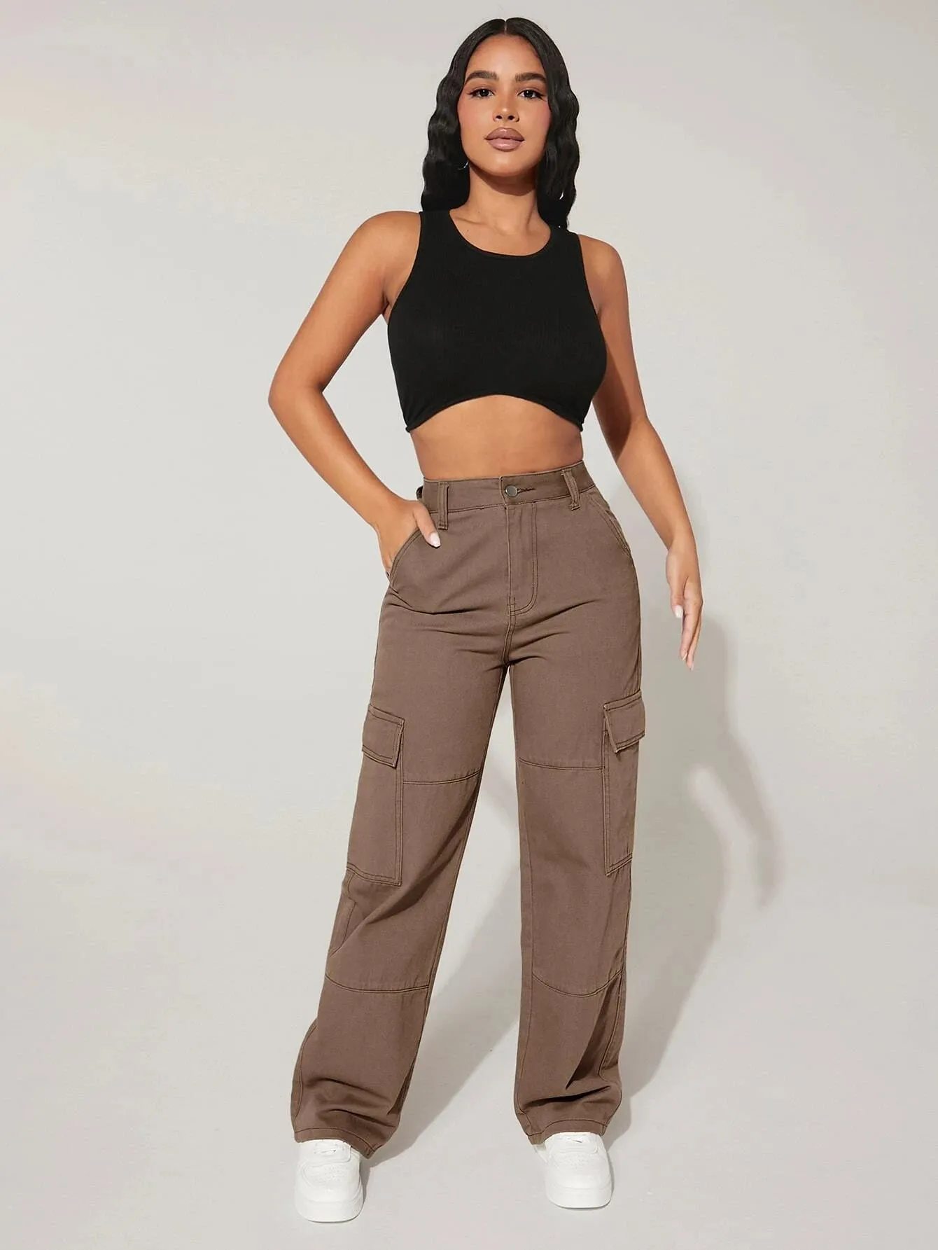 Denim Zipper Cargo pants