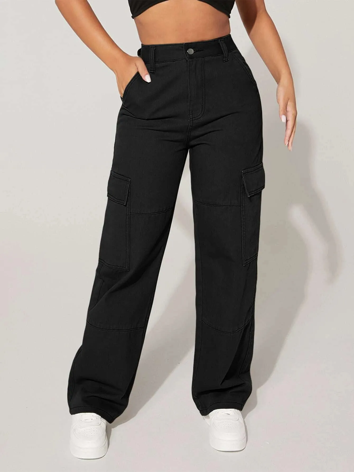 Denim Zipper Cargo pants