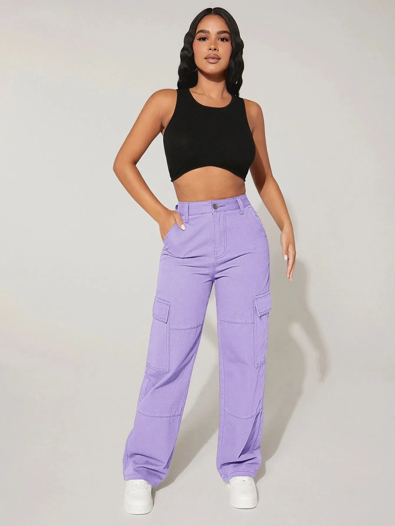 Denim Zipper Cargo pants