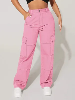 Denim Zipper Cargo pants