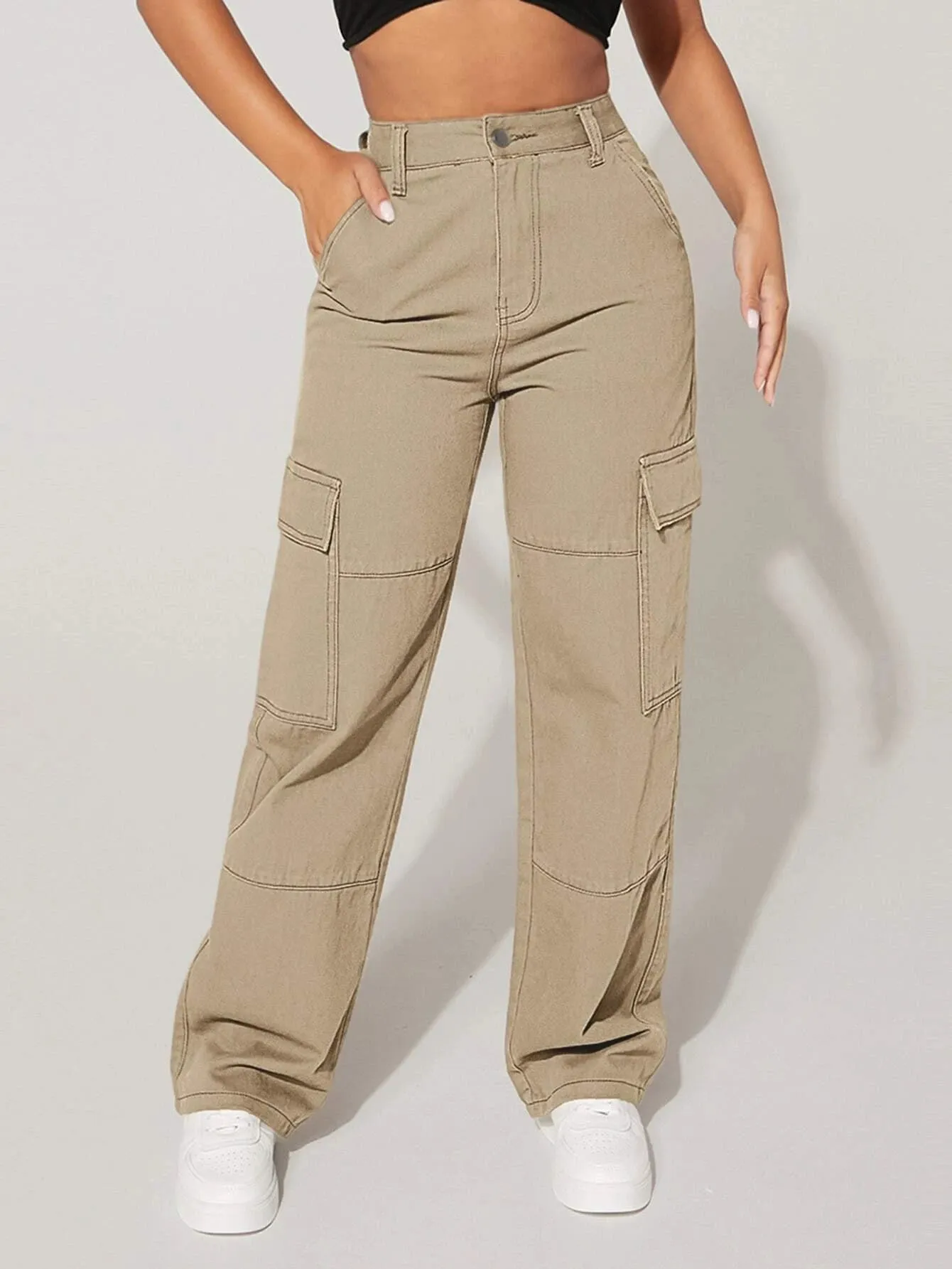 Denim Zipper Cargo pants