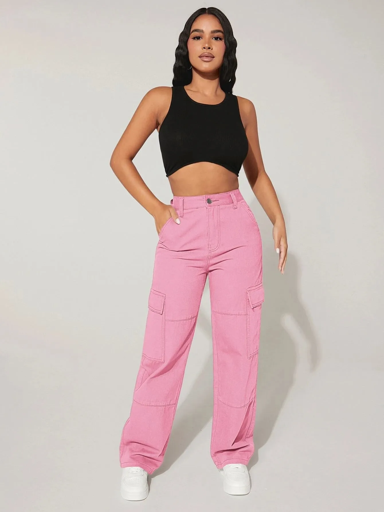 Denim Zipper Cargo pants