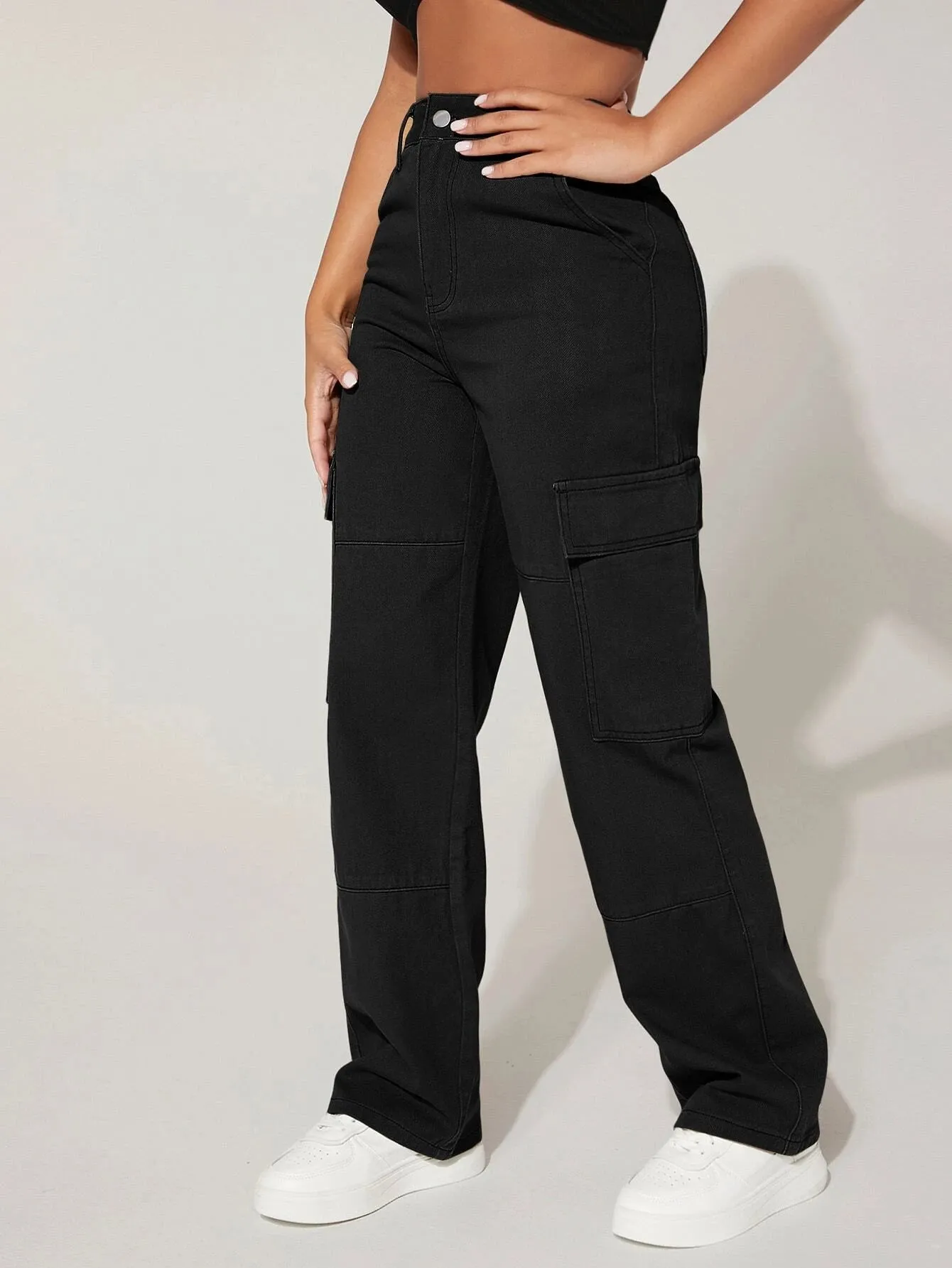 Denim Zipper Cargo pants