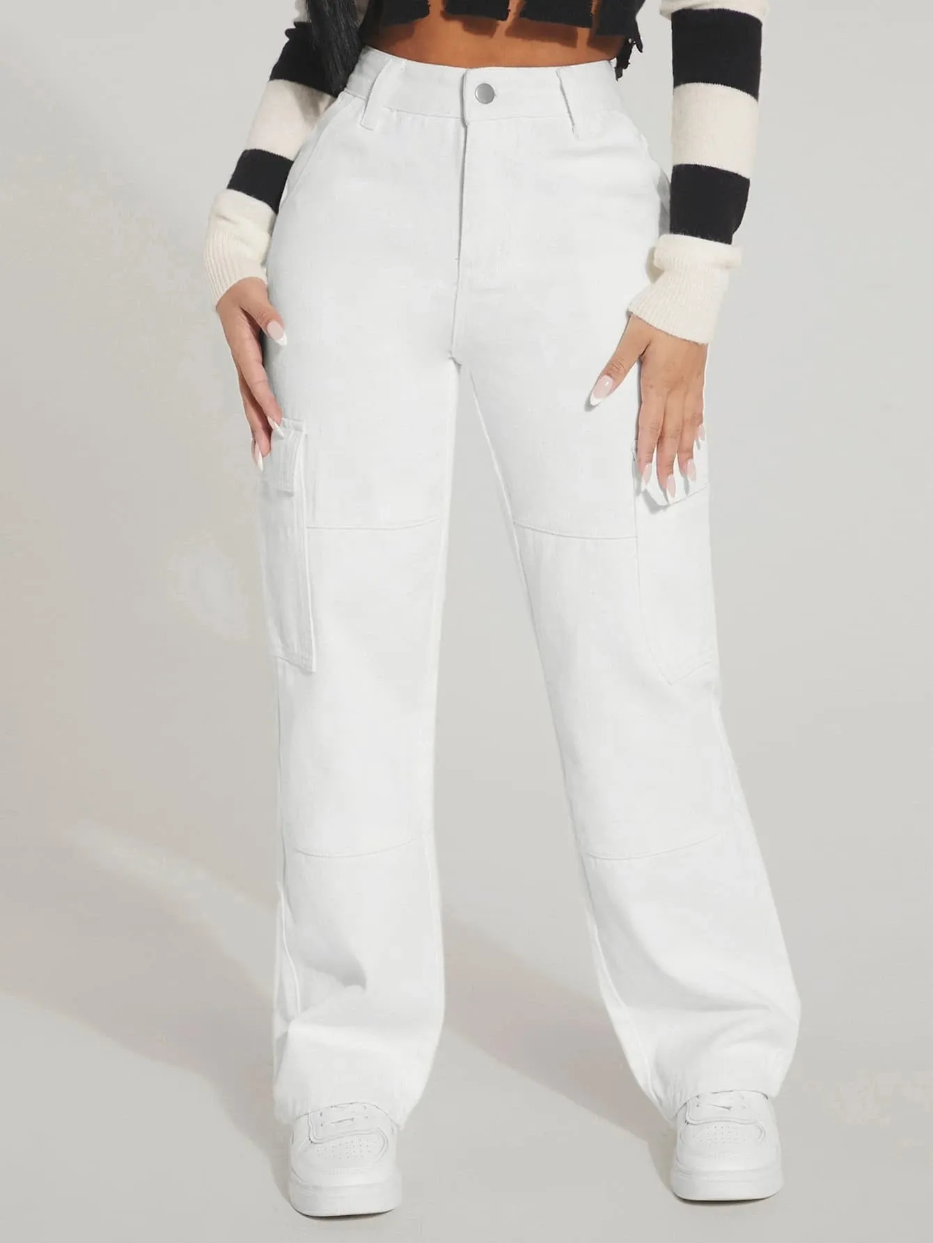Denim Zipper Cargo pants
