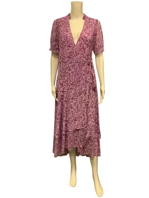 Draper James Maxi Length Wrap Floral Print Dress Size: S