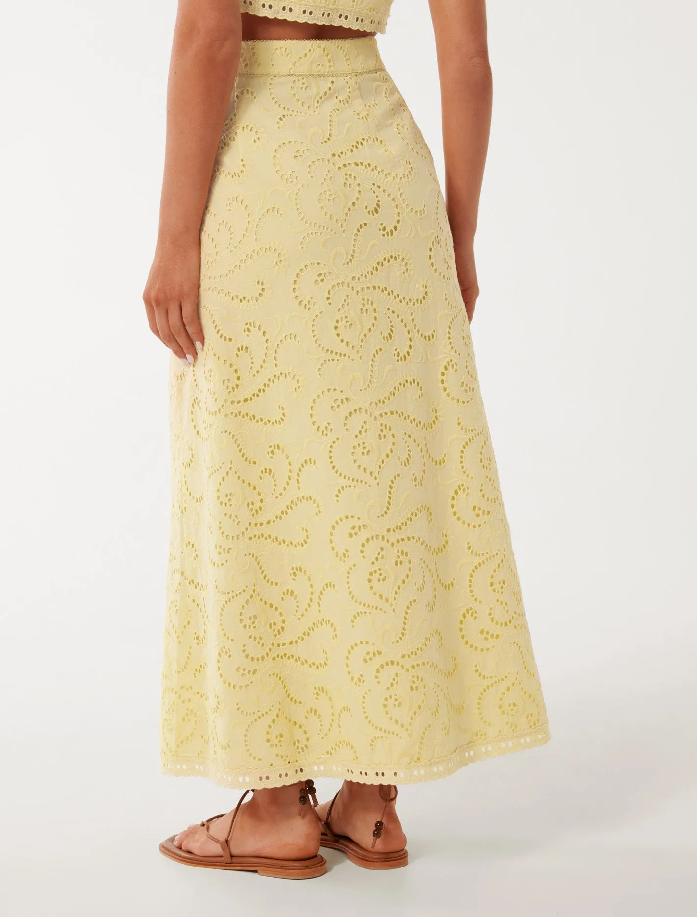 Emelia Broderie Midi Skirt