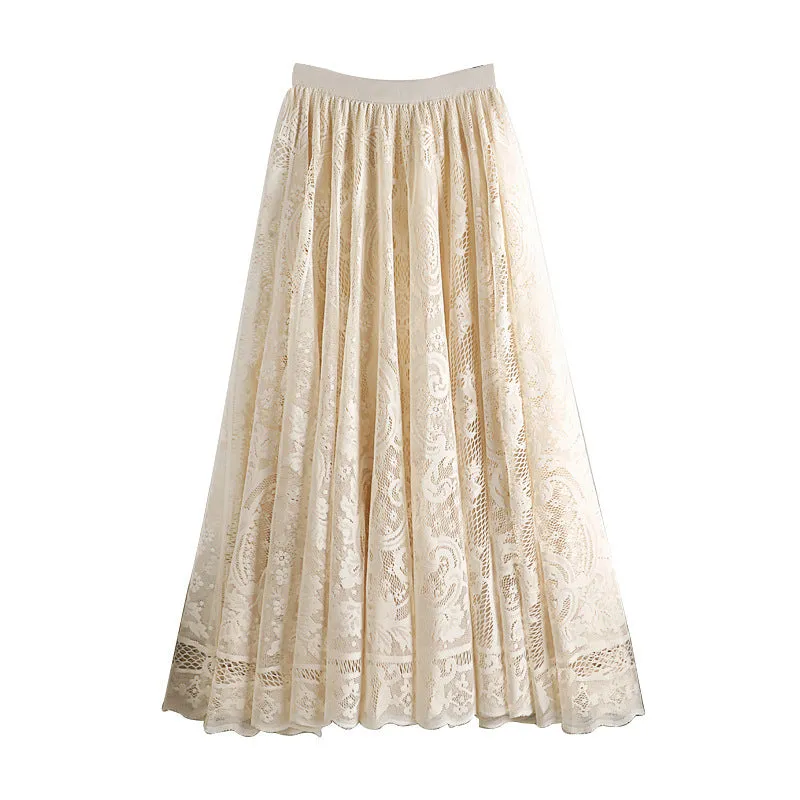 Fashion Embroidery Lace Skirt