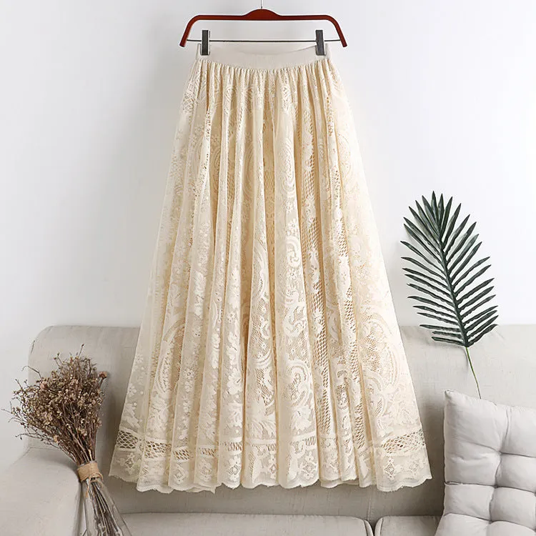 Fashion Embroidery Lace Skirt
