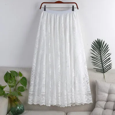 Fashion Embroidery Lace Skirt
