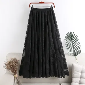 Fashion Embroidery Lace Skirt