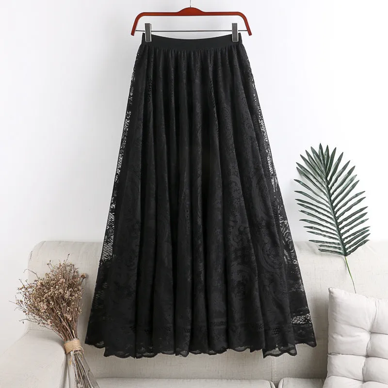 Fashion Embroidery Lace Skirt