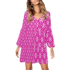 fuch chem 2 V-Neck Loose Fit Dress (Model D62)