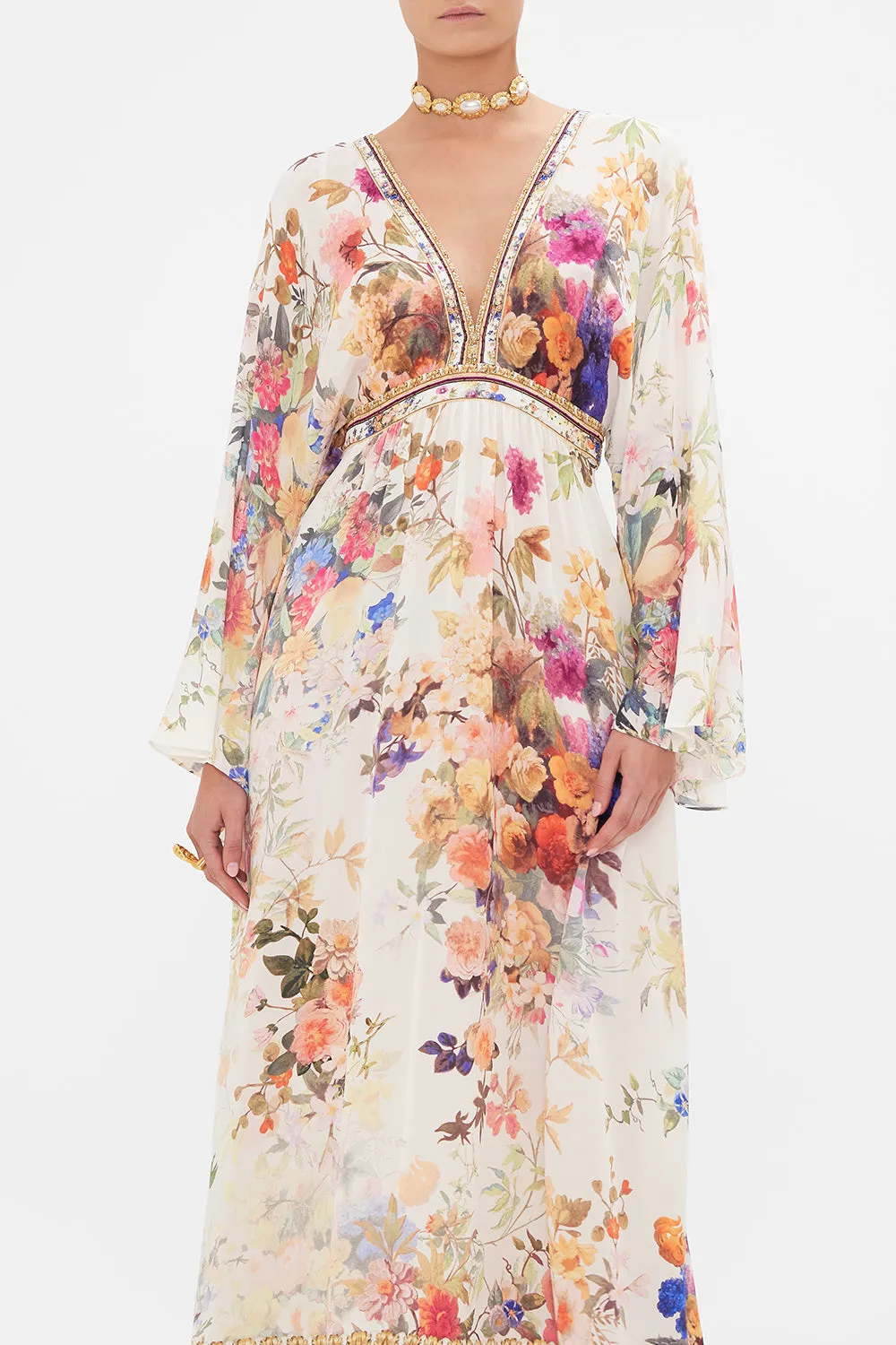 GATHERED KIMONO DRESS FRIENDS WITH FRESCOS