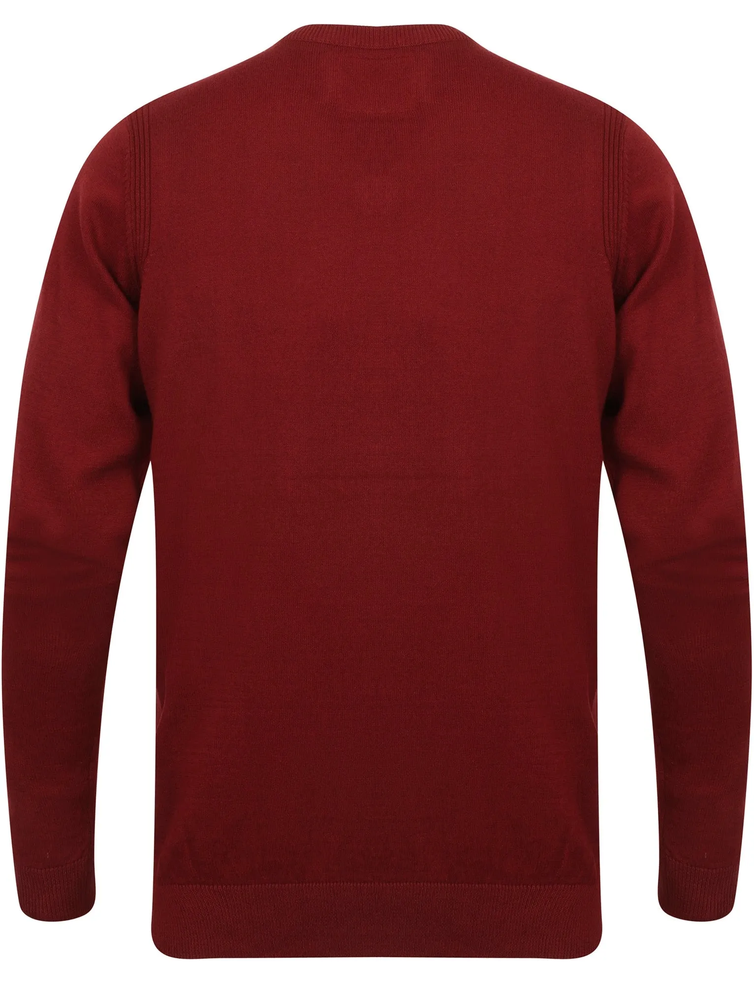 Gotha V Neck Cotton Jumper In Oxblood - Dissident