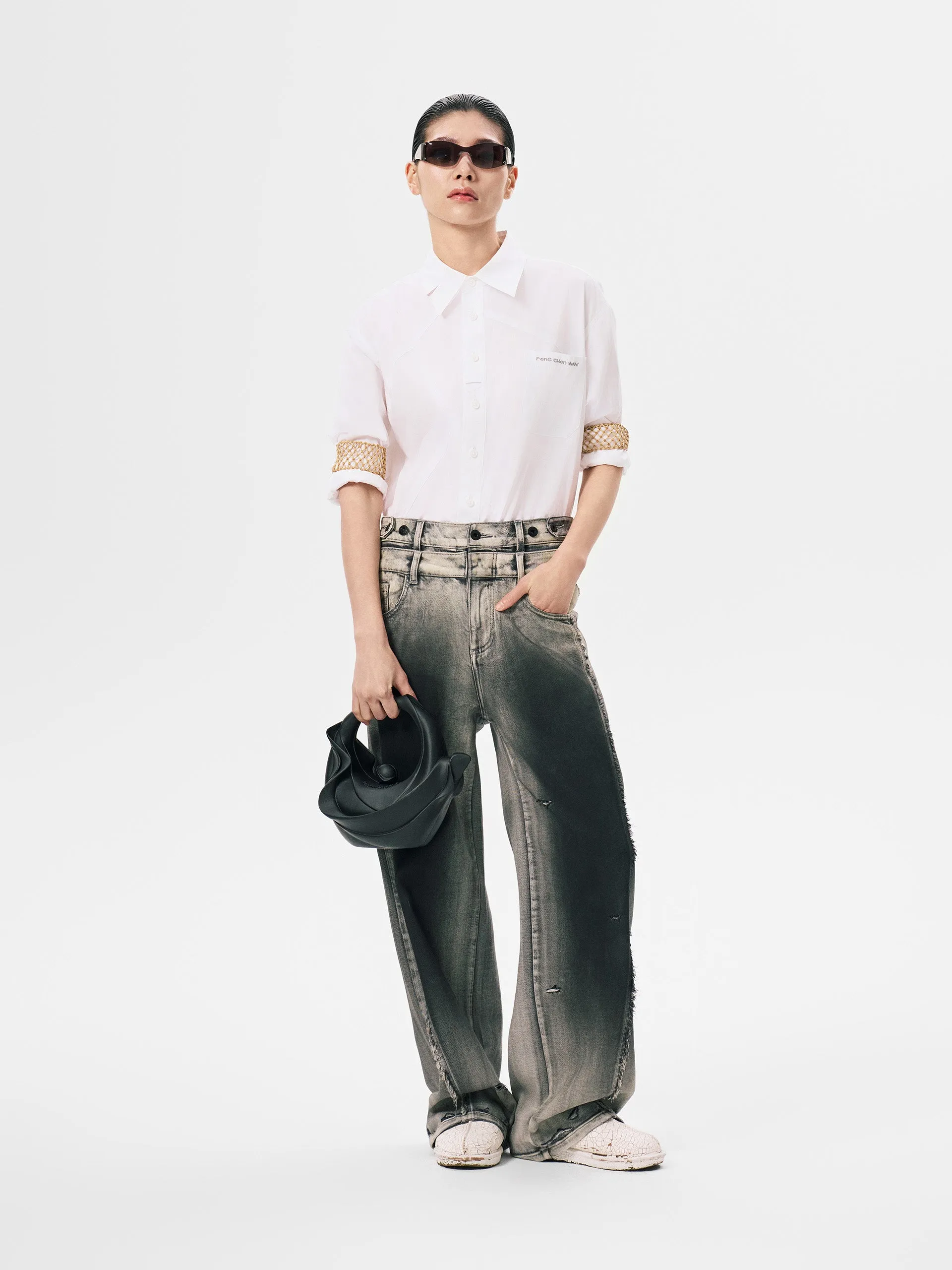 GRADIENT DENIM TROUSERS