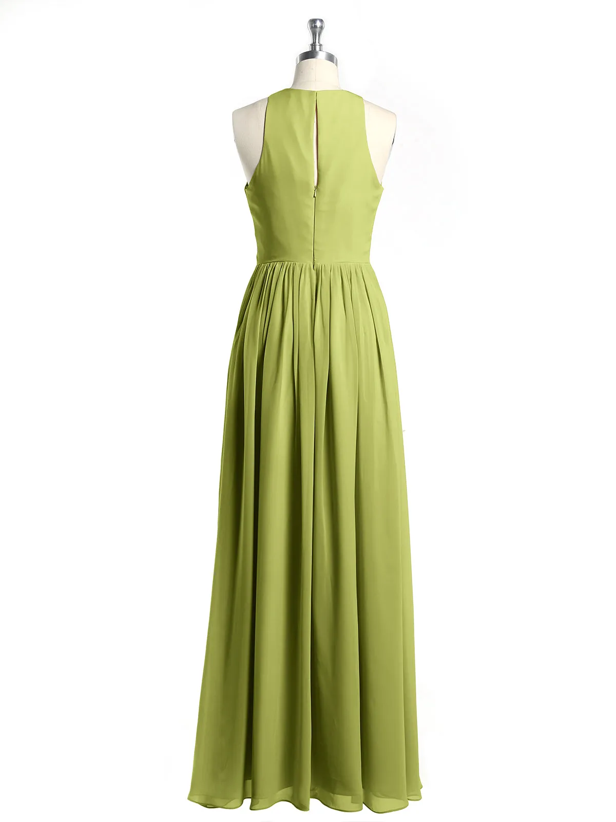 Halter Chiffon Simple Dress with Slit Clover Plus Size