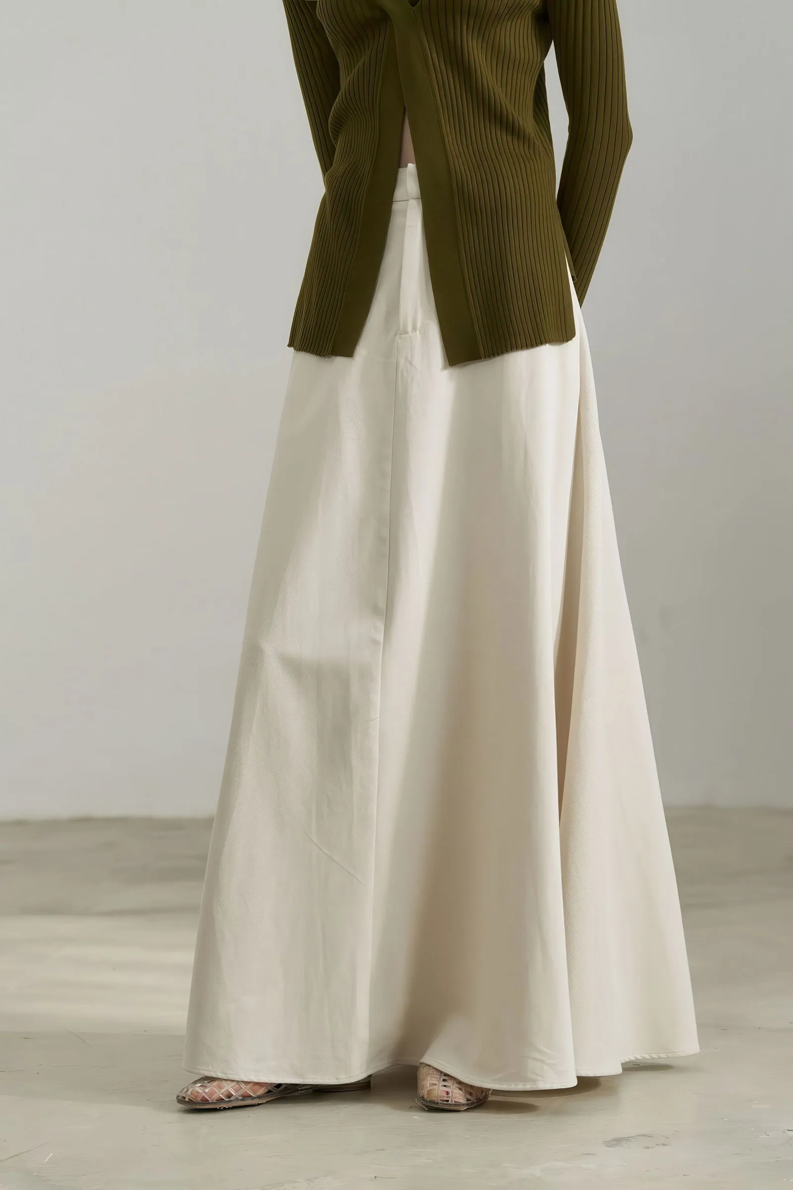 High-Waisted Tencel Maxi Skirt - Elegant Flow