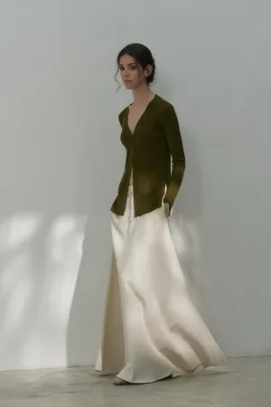High-Waisted Tencel Maxi Skirt - Elegant Flow