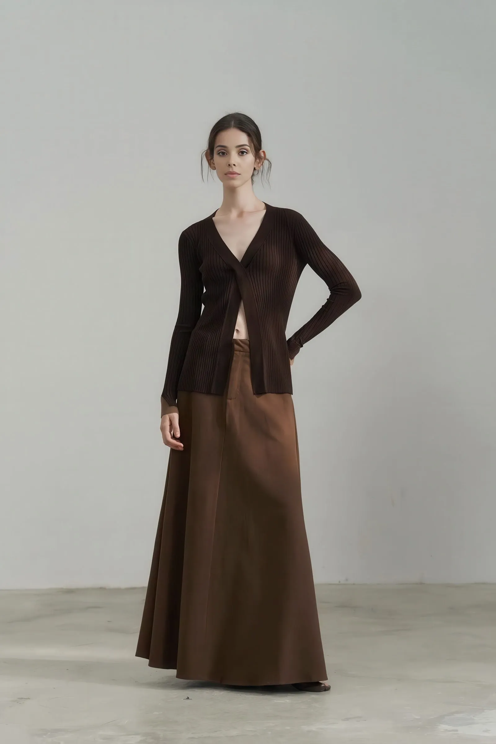 High-Waisted Tencel Maxi Skirt - Elegant Flow