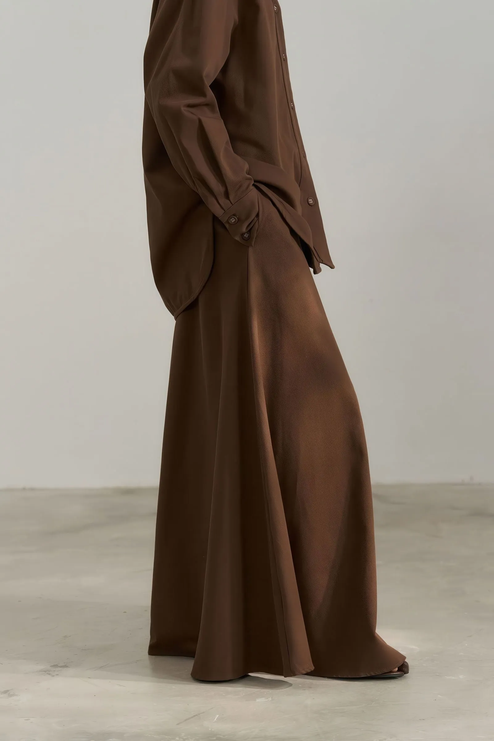High-Waisted Tencel Maxi Skirt - Elegant Flow