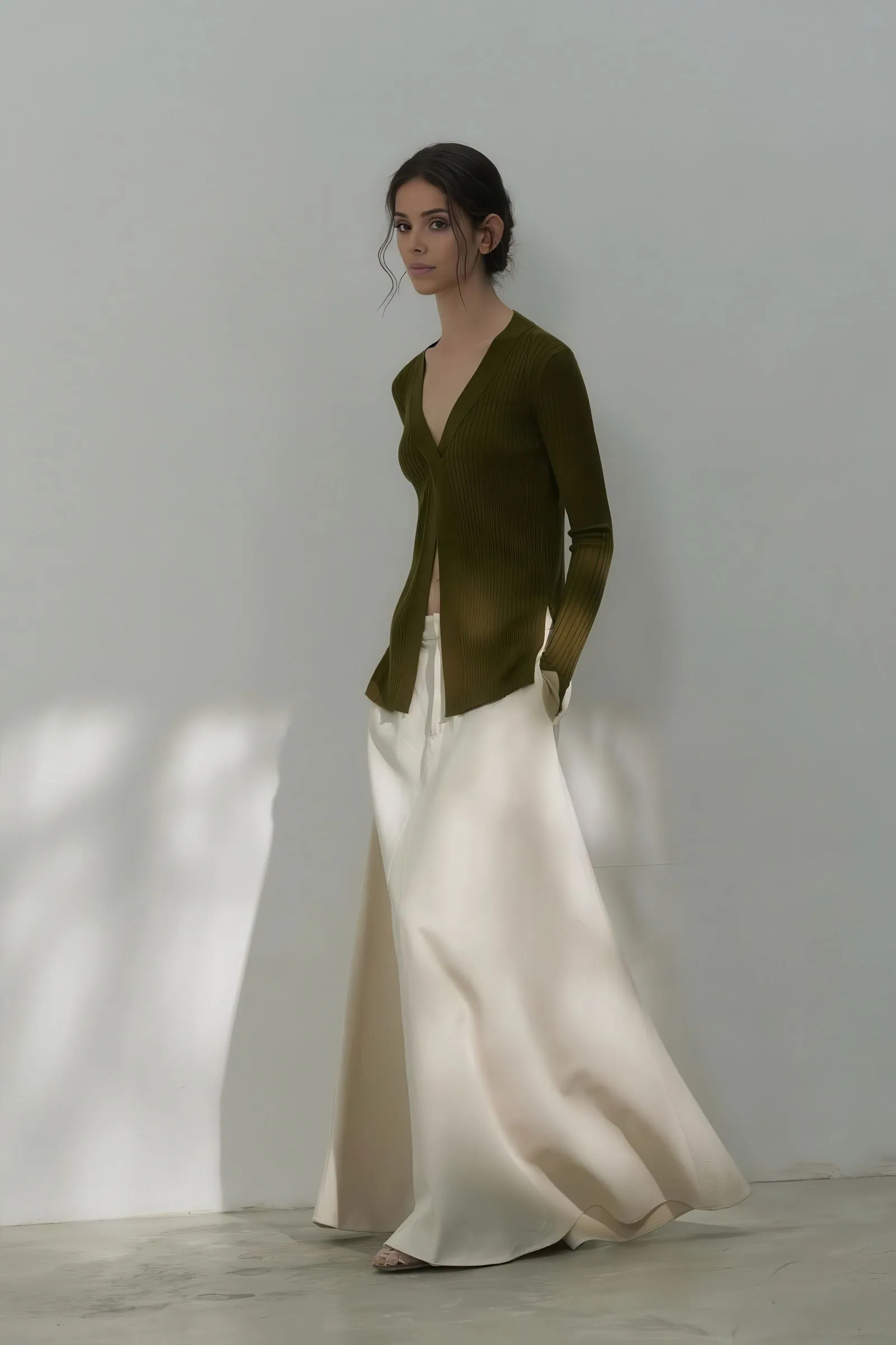 High-Waisted Tencel Maxi Skirt - Elegant Flow